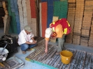 Geologists looking at drill core
