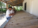 Geologists looking at drill core