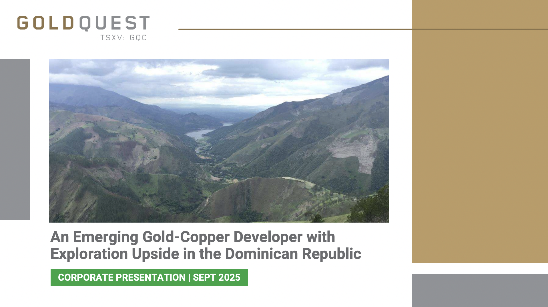 GoldQuest Corporate Presentation Sept 2020