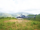 Helicopter on landing pad at La Bestia