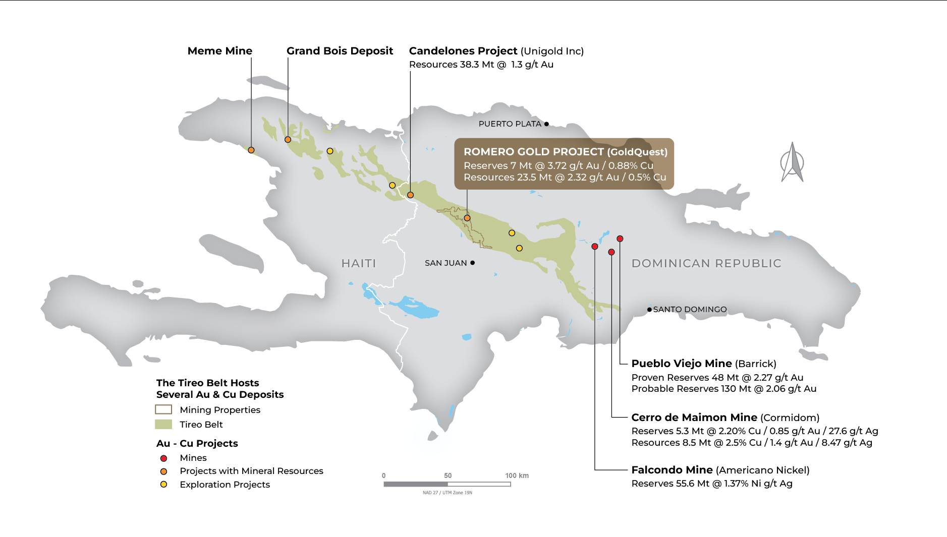 Dominican Republic Map with Mines